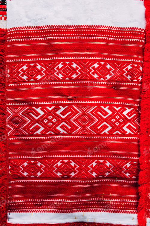 Preview: Linen Towels With Belorussian Ethnic National Folks Ornament On