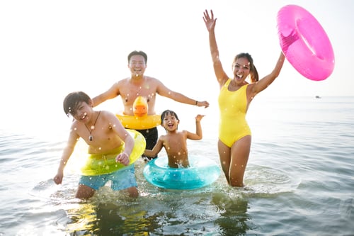 Preview: Asian family at the beach