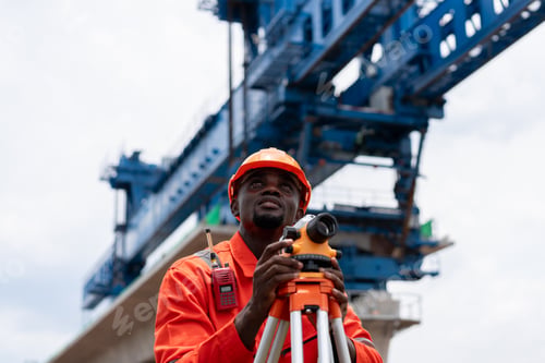 Preview: Surveyors and engineers use a theodolite and plans to measure and check construction.