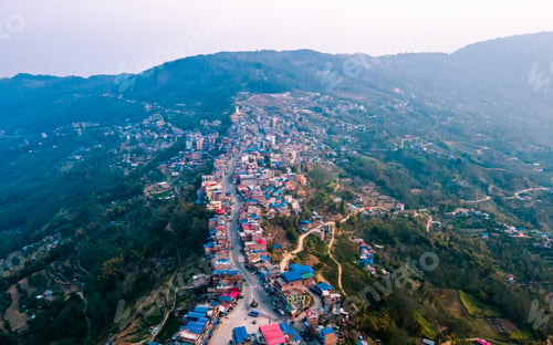 Preview: aerial view of hile hill station in Dhankuta