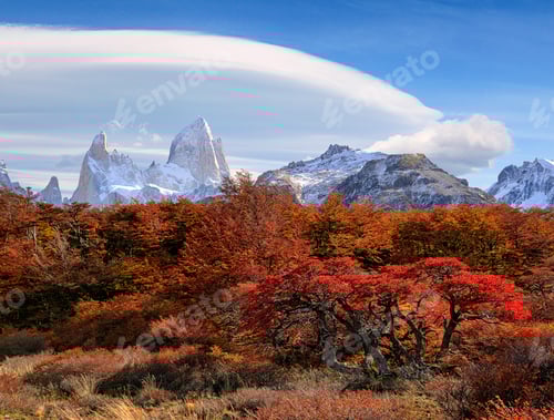 Preview: Stunning clouds above Fitzroy mount. Los Glaciares National Park. Santa Cruz Province. Patagonia