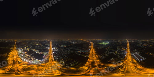 Preview: Aerial view of highway junctions. Bridge roads shape in structure. Top view. Urban city