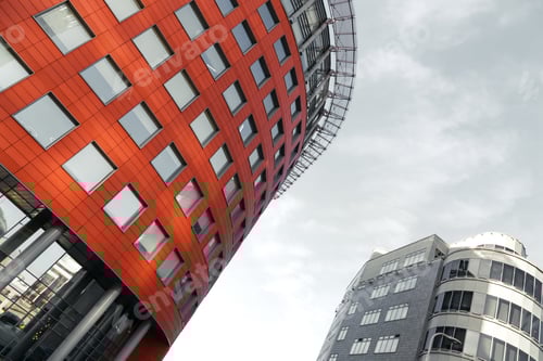 Preview: Futuristic Cityscape with Modern Buildings Skyscrapers. Abstract Background with City of the Future