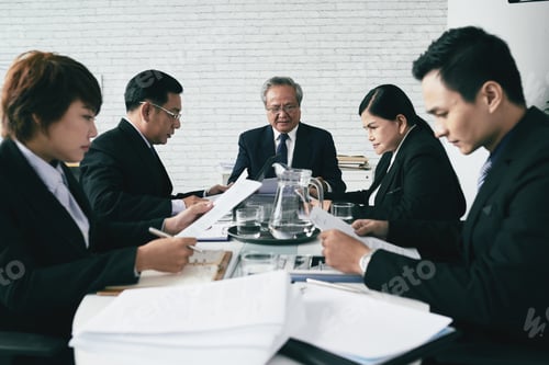 Business Meeting with Executives in Office