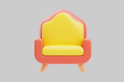 Preview: Cartoon sofa with yellow cushions