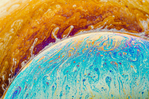 Preview: Fluid art made of colorful soap bubble film. Trendy Inkscape blurred background.