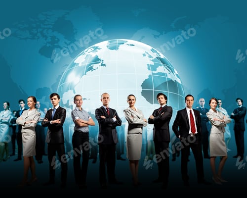 Preview: Group Of Successful Confident Businesspeople. Globalization Concept