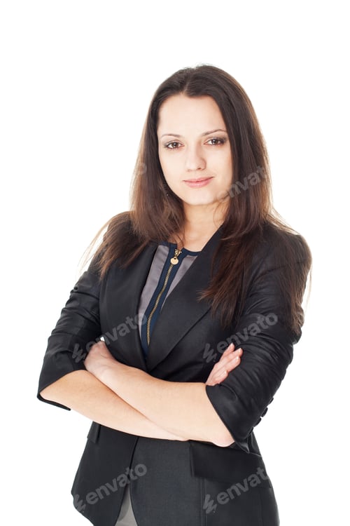Preview: Woman with Crossed Arms Wearing Black Blazer