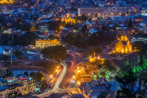 Preview: Beautiful panoramic view of Tbilisi