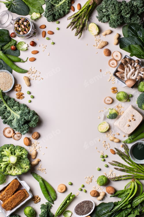 Preview: Variety of vegan, plant based protein food