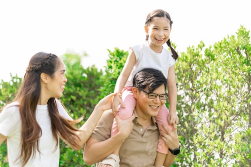 Preview: Young Asian parents doing activities eating