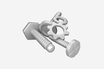 Preview: Gear and Bolt Set Playful 3D Illustration