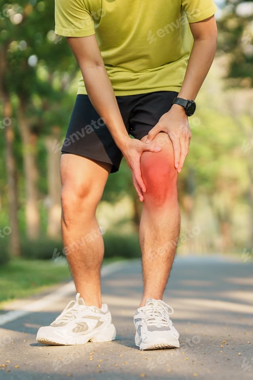 Preview: Young adult male with muscle pain during running.