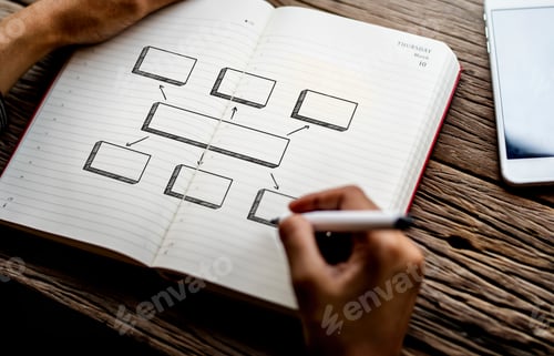 Preview: Woman Writting Sitting Wooden Table