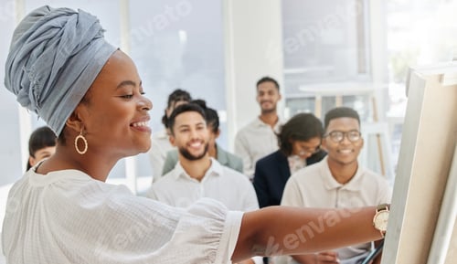 Preview: Cropped shot of an attractive young businesswoman giving a presentation in the conference hall