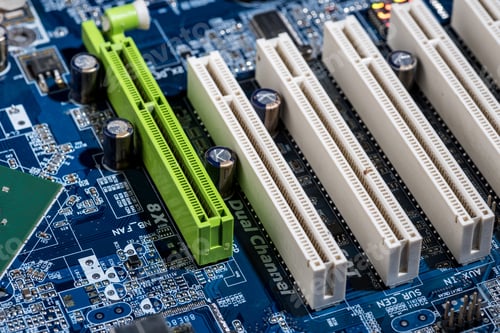 Preview: close up view of computer motherboard ports