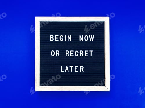 Motivational Message on Felt Board, Vibrant Blue Background