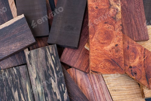 Preview: Set of Rosewood Ebony Black and White wood timber natural
