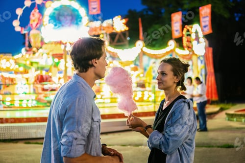 Preview: Lovely young hipster couple dating during summer sunset
