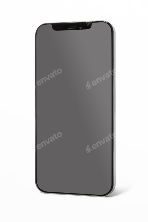 Preview: Smartphone with blank black screen innovative future technology
