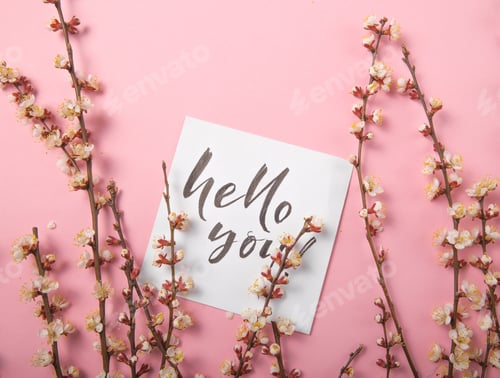 Preview: Hello my love handwritten inscription. Hand drawn lettering, calligraphy. Valentine day