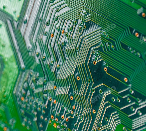 Preview: Macro Close up of printed wiring on PC circuit board