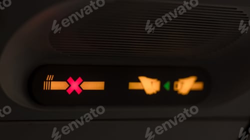 Preview: Glowing Airplane No Smoking and Seatbelt Signs