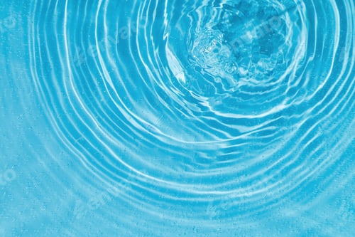 Preview: drops on water with circles on a blue background