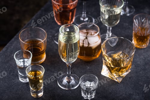 Preview: Assortment of various alcohol drinks