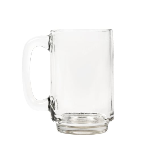 Preview: Empty beer mug on white