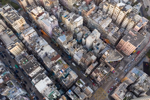 Preview: To Kwa Wan, Hong Kong, 29 November 2018: Top view of Hong Kong residential city