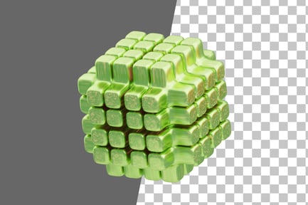 Preview: Glitter Abstract Lime Green Dice 3D Icon