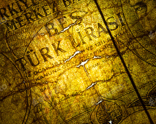 Preview: Close up macro detail of old banknote detail, background, world money concept, inflation and economy