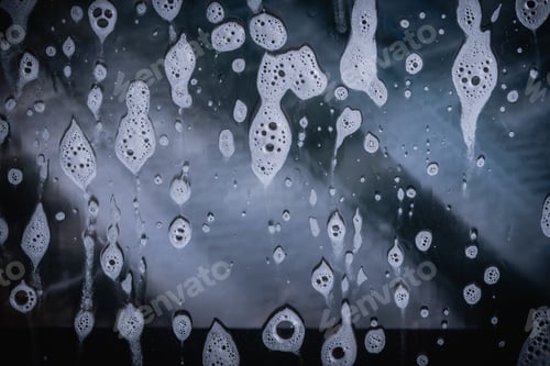 Preview: Drops- Liquid Foam. Fluid Aqua- Abstract Pattern Nature. Background- Cleansing Wash. Shampoo