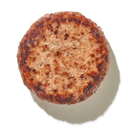 Preview: Cooked Burger Patty on a White Background