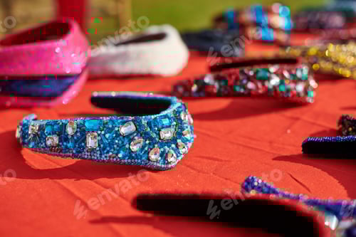 Preview: Different traditional russian headwear exhibition, decorative headbands decorated colorful jewelry