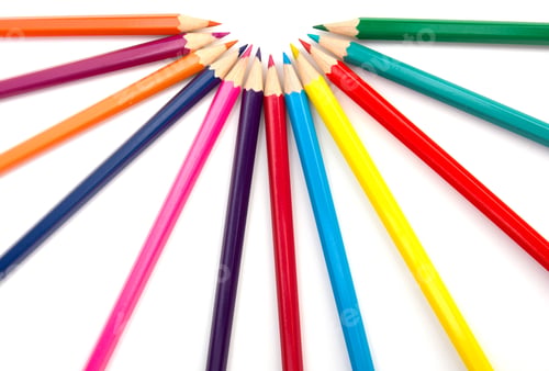 Preview: Colour pencils isolated on white background close up