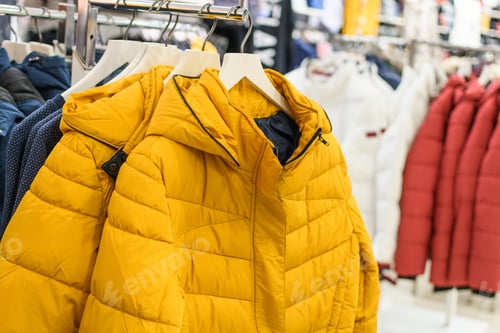 Preview: Closeup shot of clothes for sale at the store