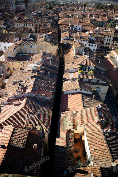 Preview: Top view of the city of Lucca Tuscany Italy