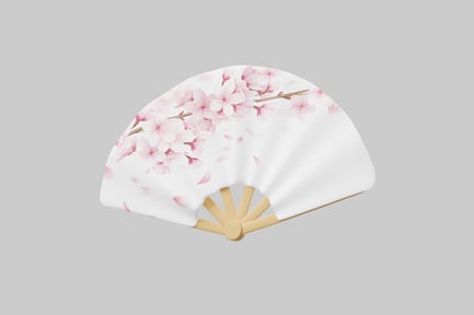 Preview: Japanese fan with cherry blossoms