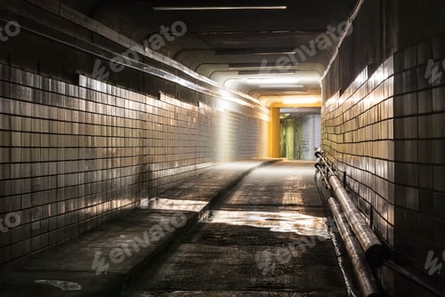 Preview: Empty dark tunnel at night