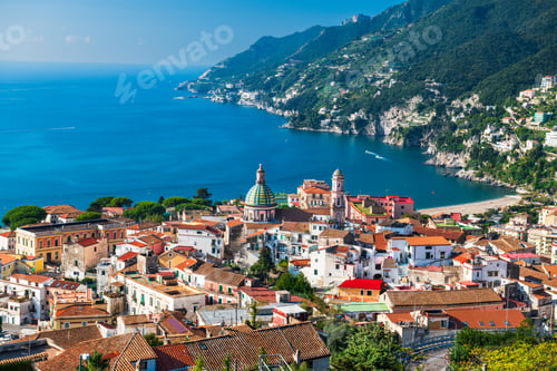 Preview: Vietri Sul Mare, Italy Town Skyline on the Amalfi Coast