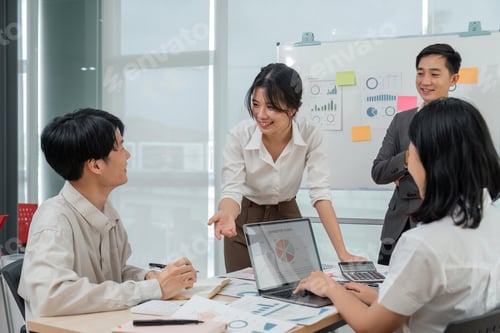 Preview: businesspeople at meeting collaboration and teamwork of work meeting new startup project idea
