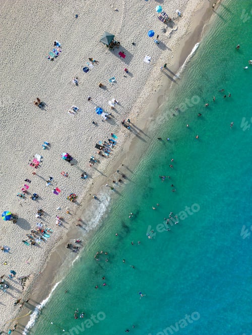 Visualização: Vista aérea dos banhistas em Miami Beach, FL