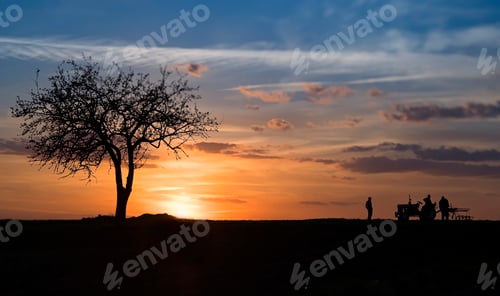 Preview: silhouette of a tractor