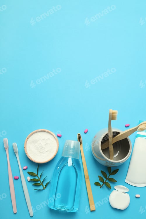 Preview: Concept of tooth or oral care, space for text
