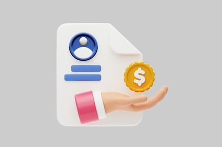 Preview: Document with gold coin on hand