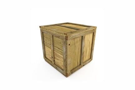 Preview: Wooden crate with sloped top and side opening