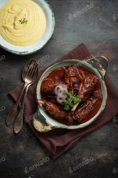 Preview: coq au vin, red wine braised chicken, french cuisine