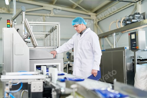 Preview: Food specialists working with conveyor line
